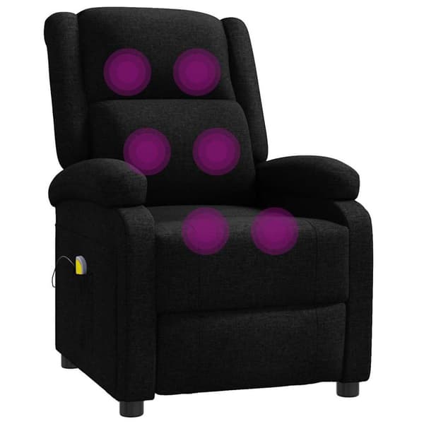 Massagefåtölj svart tyg