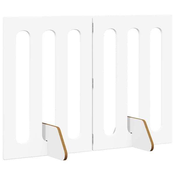 Fällbar husdjursgrind 2 pcs Vit 100,5 x 38 x 70 cm