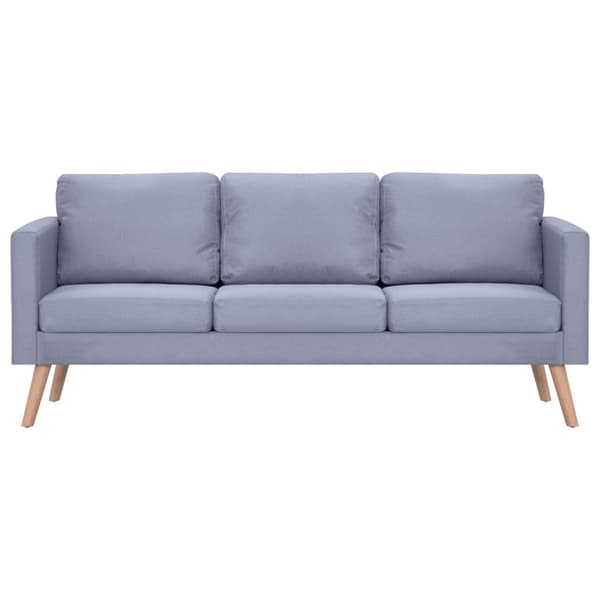 Soffgrupp med 2-sits och 3-sits tyg ljusgrå