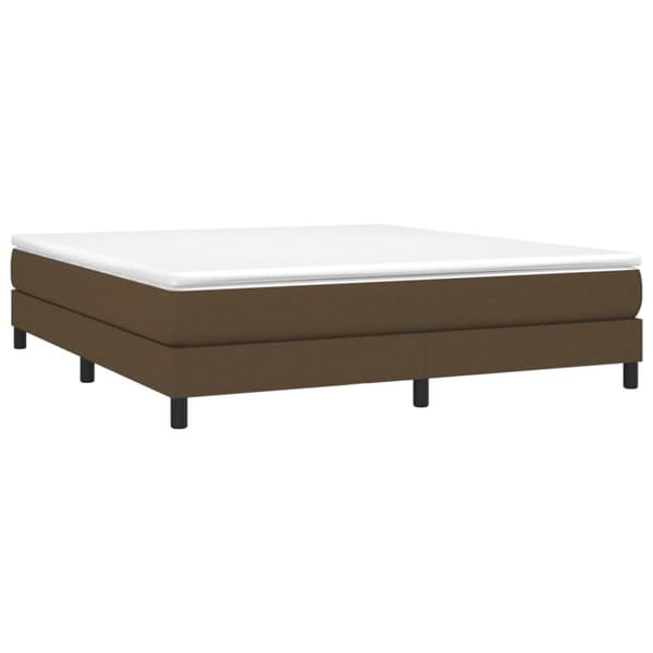 Boxspring-sängram mörkbrun 160x200 cm tyg