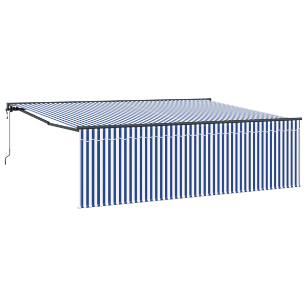 Utfällbar markis Blå och Vit 400 × 300 cm