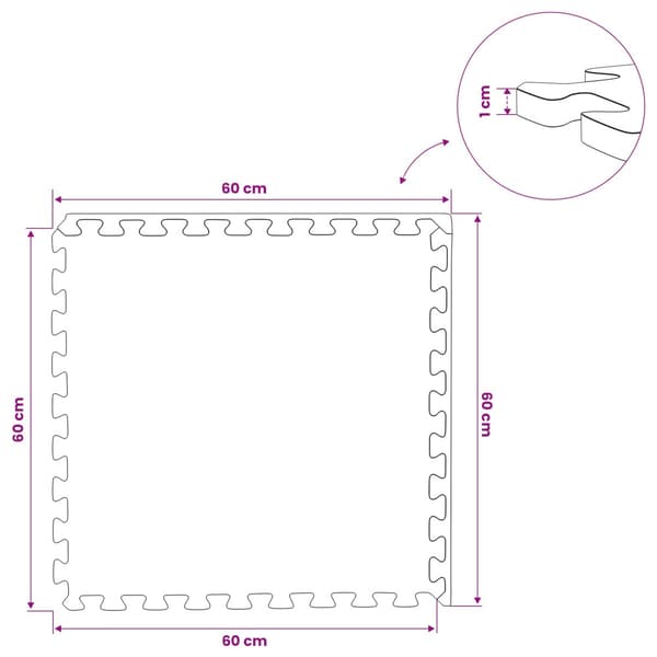 Golvmatta 40 pcs Grå 14,4 m² EVA-skum