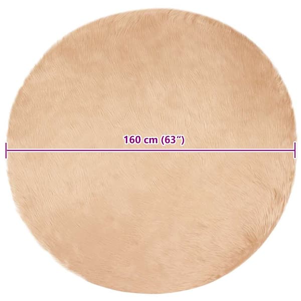 Fuskfäll matta TAFALLA Beige Ø 160 cm Polyester