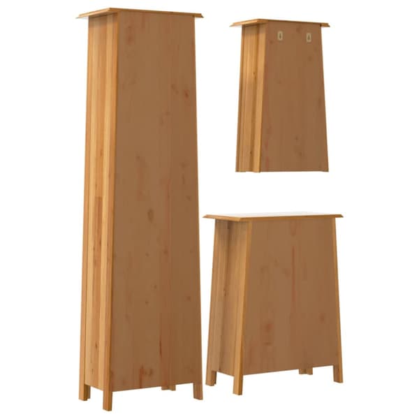 Badrumsmöbler 3 delar massiv furu