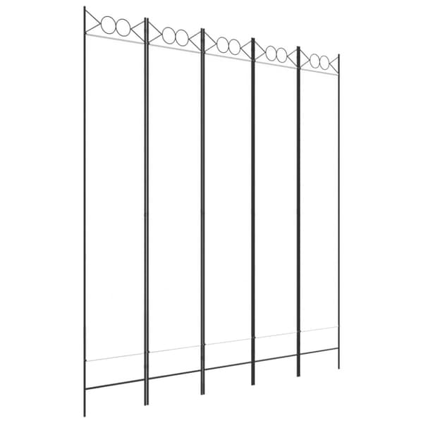 Rumsavdelare 5 paneler vit 200x220 cm tyg