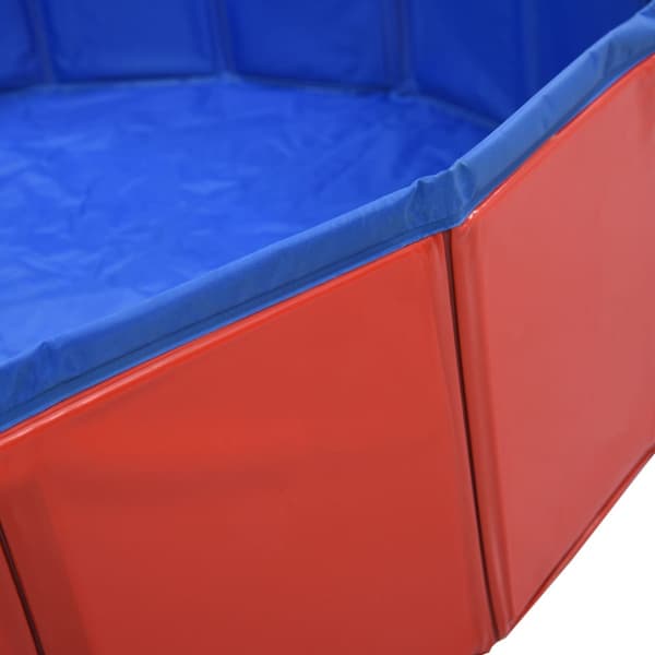 Hopfällbar hundpool röd 160x30 cm PVC