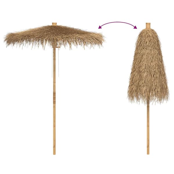 Tiki paraply med bananblad 150 cm bambu