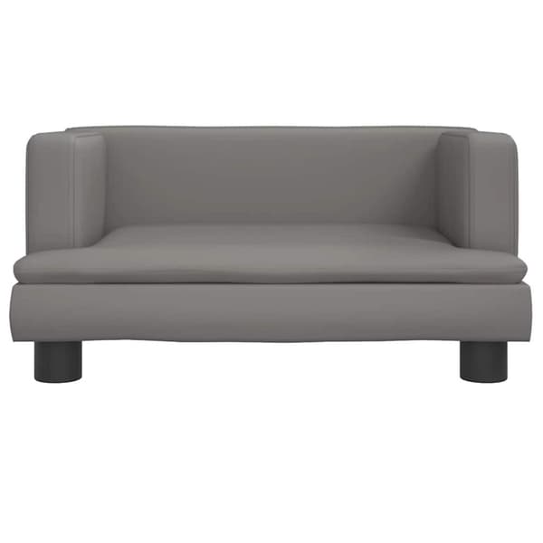 Barnsoffa grå 60x40x30 cm konstläder