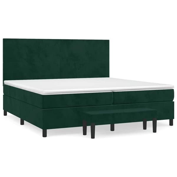 Ramsäng med madrass mörkgrön 200x200 cm sammet