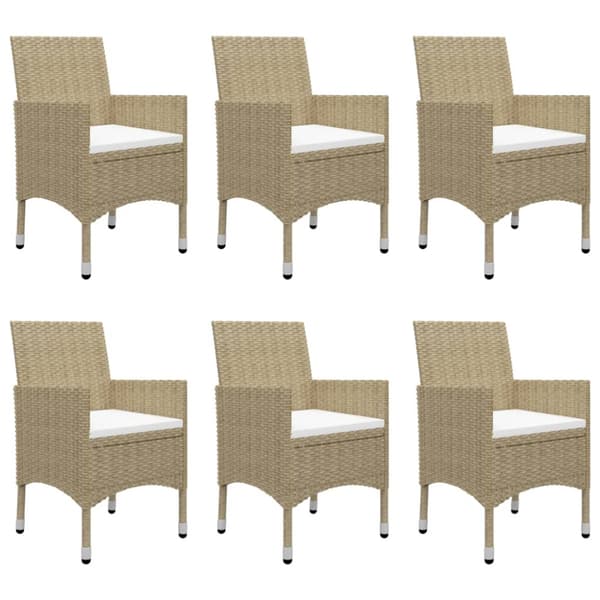 Matgrupp för trädgården 7 delar beige