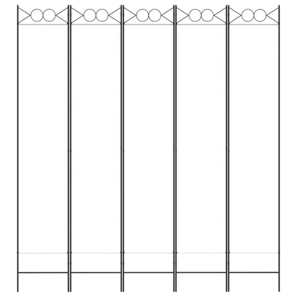 Rumsavdelare 5 paneler vit 200x220 cm tyg