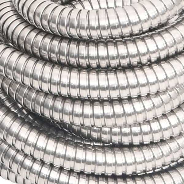 Slang med sprutmunstycke silver 0,6" 22,5 m rostfritt stål