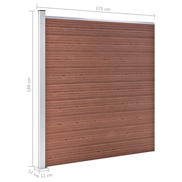 Staketpanel WPC 175x186 cm brun