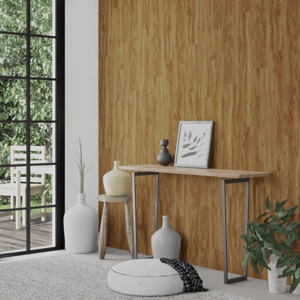 Väggpaneler träimitation brun PVC 2,06 m²