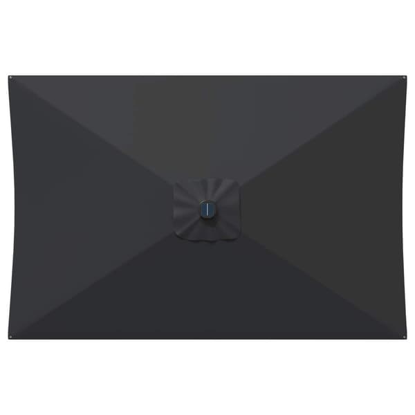 Trädgårdsparasol med LED Lampor 200 x 300 cm Polyester Antracit
