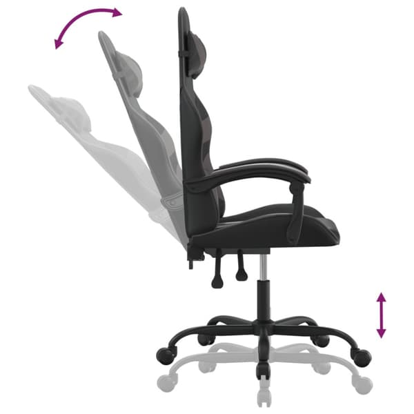 Gamingstol svart och grå konstläder