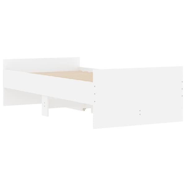 Sängram med lådor vit 100x200 cm