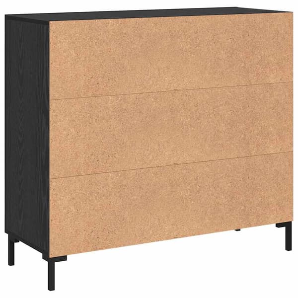 Sideboard Svart Ek 90 x 34 x 80 cm Konstruerat trä