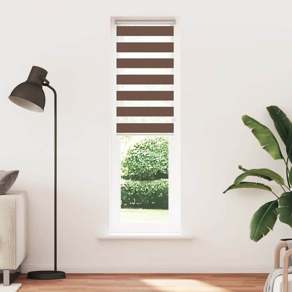 Rullgardin zebra brun 60x200 cm tyg bredd 55,9 cm polyester