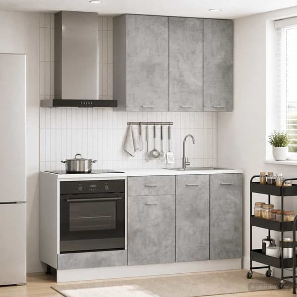 Köksenhet LYON 5 pcs Betonggrå Konstruerat trä