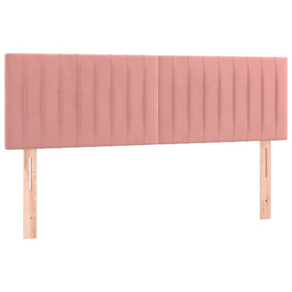 Ramsäng med madrass rosa 140x200 cm sammet