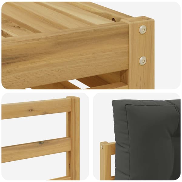 Utomhussoffset med kudde 7 pcs Vit och antracit Polyester