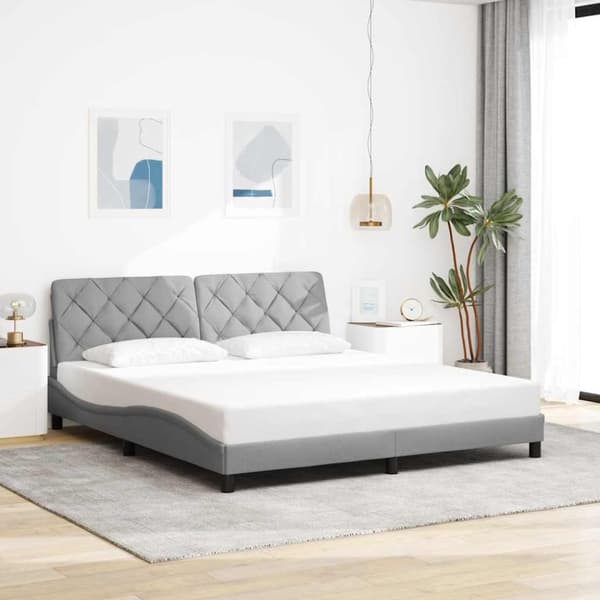 Bed Frame without Mattress Light Grey 180x200 cm Fabric