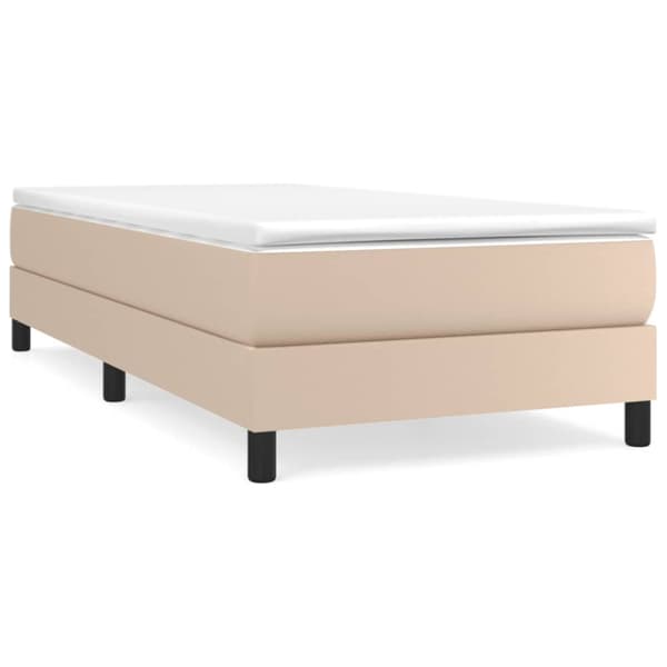 Boxspring-sängram cappuccino 100x200 cm konstläder