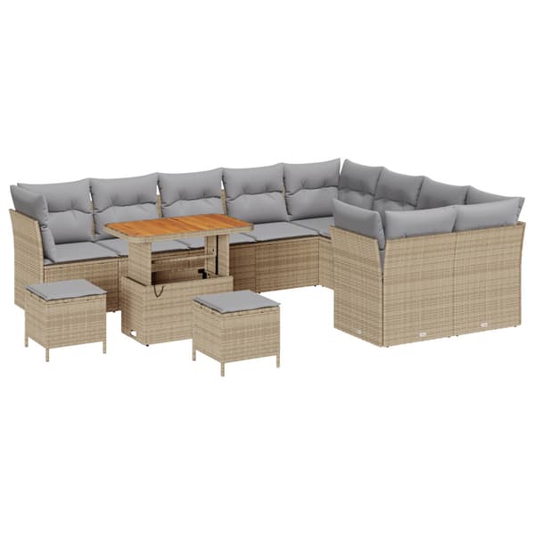 Trädgårdsoffset 12 pcs Beige konstrotting