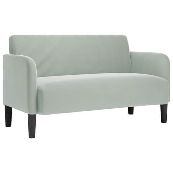 Loveseat soffa ljusgrå 109 cm sammet