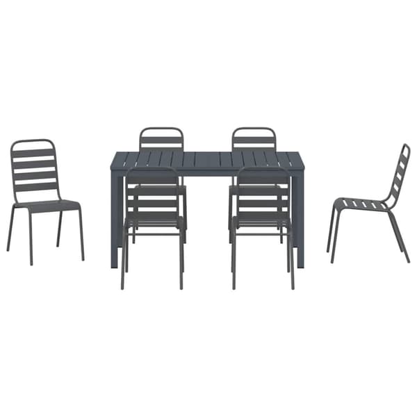 Trädgårdsmöbelset 7 pcs Antracit Pulverlackerad stål