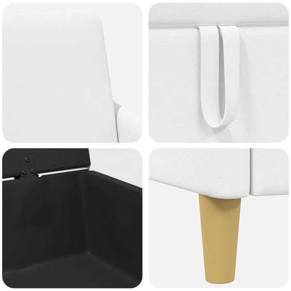 Soffa med förvaring Vit 72 x 78 x 87 cm Polyester