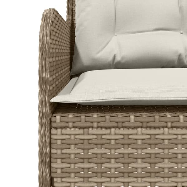Trädgårdssoffa med dynor L-formad beige konstrotting