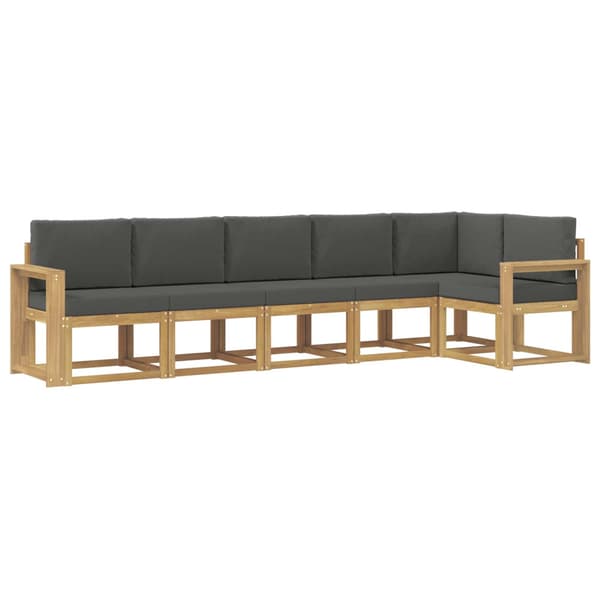 Utomhussoffset med kudde 6 pcs Vit och antracit Polyester