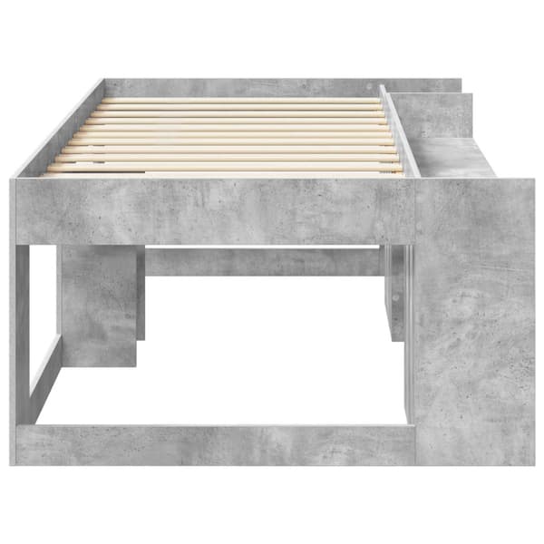 Barnsängsram med förvaring Betonggrå 75 x 190 cm