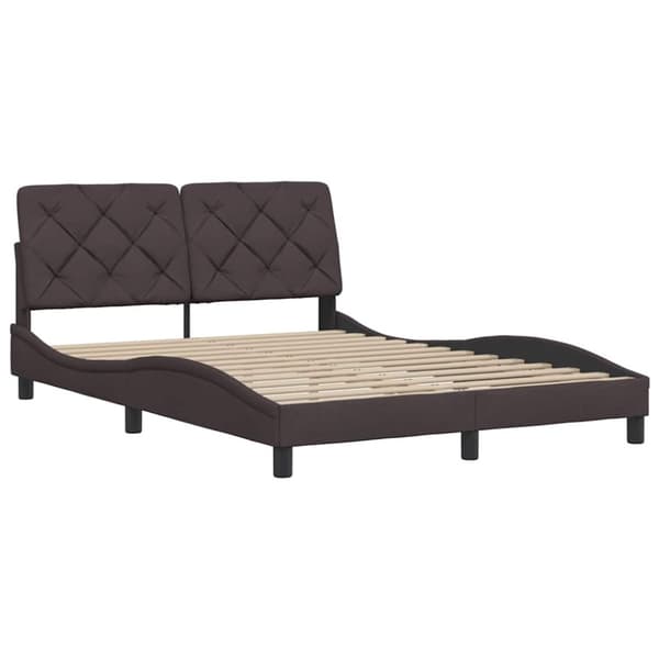 Bed Frame without Mattress Dark Brown 120x200 cm Fabric