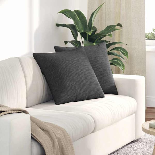 Sofakuddar 2 pcs Mörkgrå 50 x 50 cm Kordread tyg
