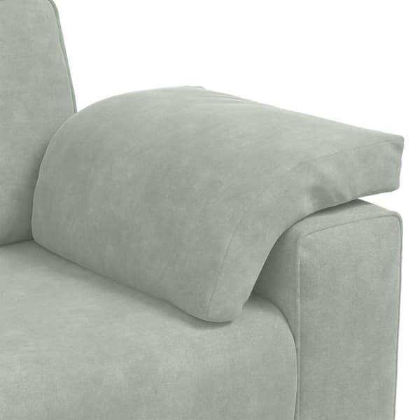 Loveseat soffa ljusgrå 160x77x82 cm sammet