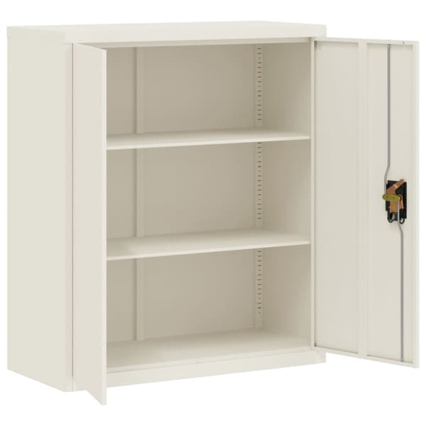 Dokumentskåp vit 90x40x105 cm stål