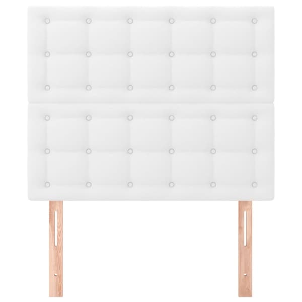 Sänggavel vit 100x5x118/128 cm konstläder