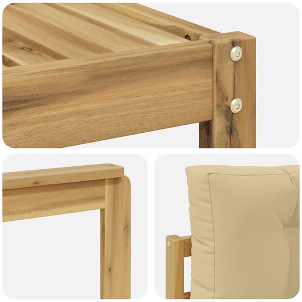 Utomhussoffset med kudde 6 pcs Vit och Beige