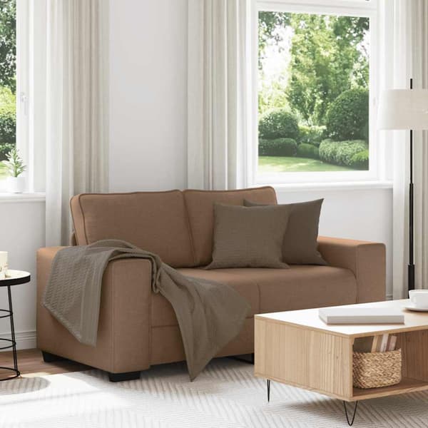 2-sitssoffa brun 160x77x82 cm tyg