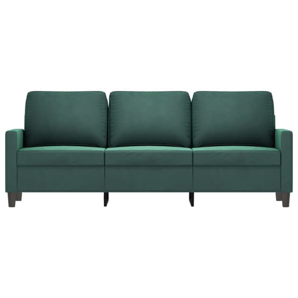 3-sitssoffa mörkgrön 180 cm sammet