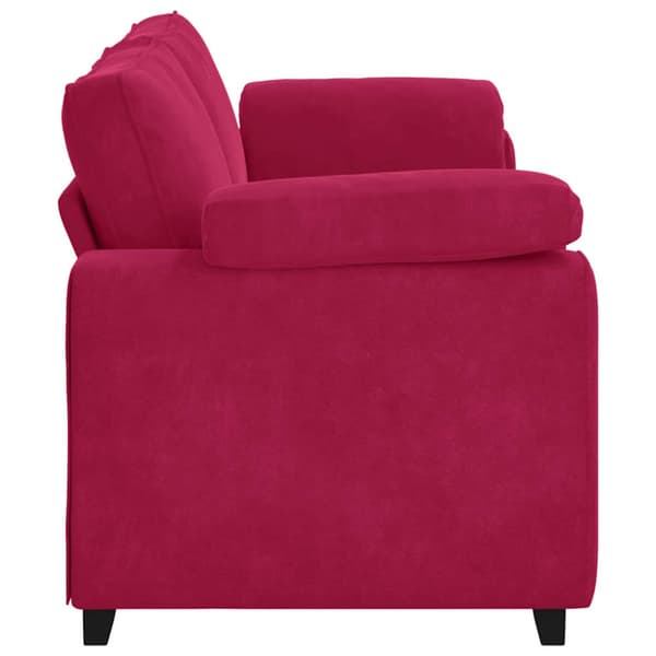 3-sitssoffa vinröd 220x77x82 cm sammet