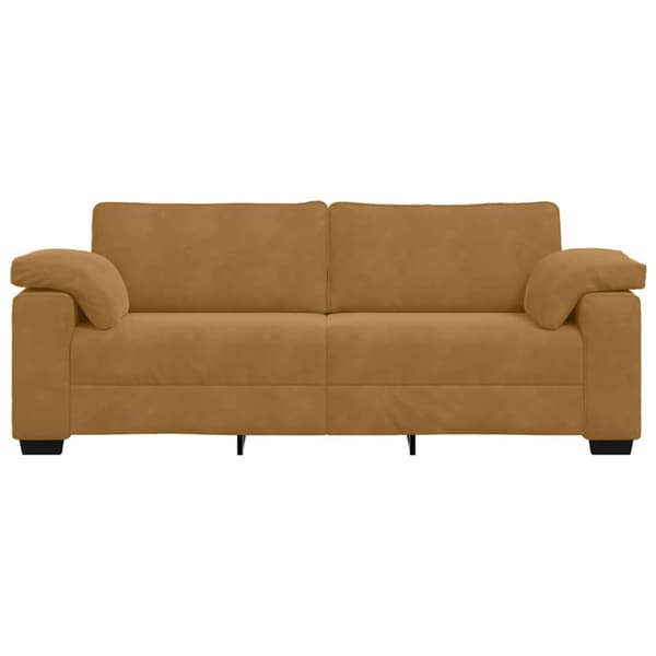 3-sitssoffa brun 220x77x82 cm sammet