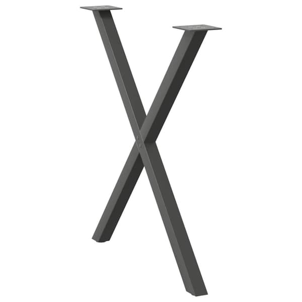 Matbordsben X-formade 2 st antracit 70x(72-73) cm stål