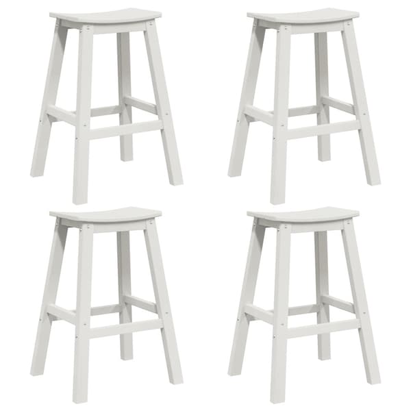 Trädgårds Bar Set 4 pcs Vit HDPE