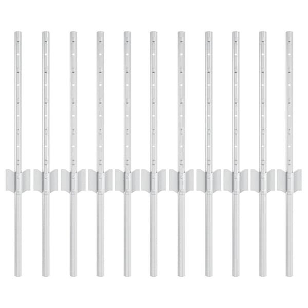 Stängselstolpe 11 pcs Silver 40 cm Stål