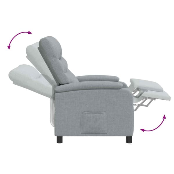 Recliner Ljusgrå Tyg
