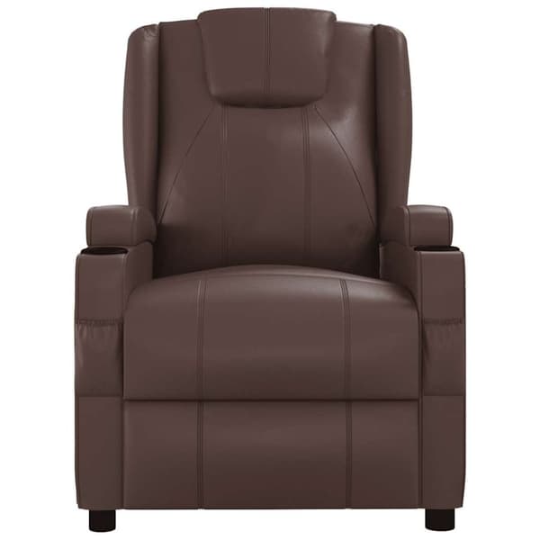 Massagefåtölj brun konstläder